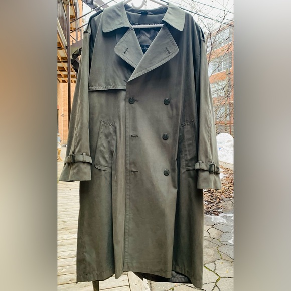 Olive Trench Coat 40 Short / Christian Dumas Trench Classique olive ceinturé - Picture 4 of 8